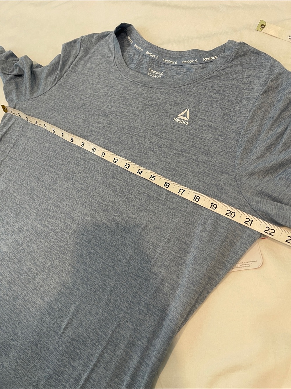 REEBOK | Denim Blue Athletic Shirt Long Sleeve Crew Neck Tshirt Sz XL - Picture 9 of 10